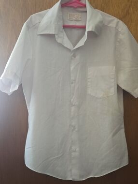 Sears White Short Sleeve Button-Down Shirt